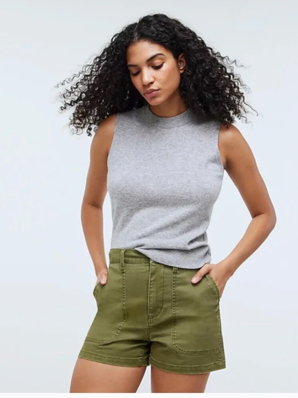 Madewell The Perfect Vintage High Rise Summer Fatigue Short Desert Olive Size 26